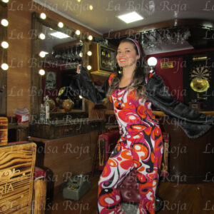 Hippy blusa y pantalon naranja negro