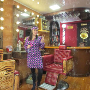 Vestido hippy círculos morados fucsia