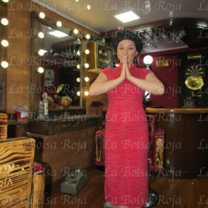 Japonesa vestido fucsia